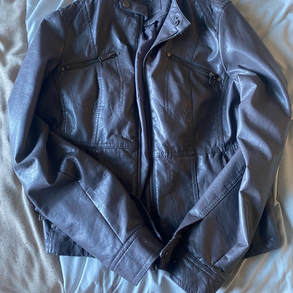 Grey leather jacket